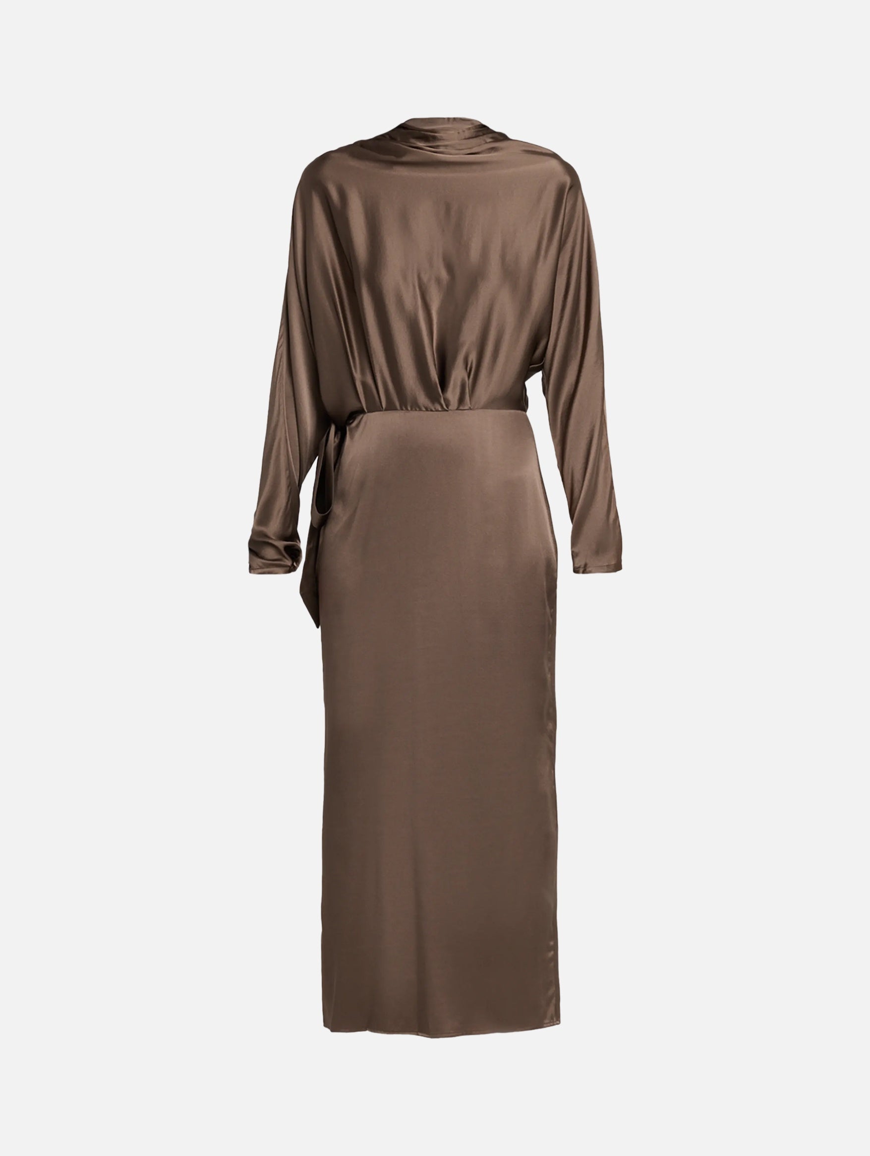 Phoebe Silk Dress in Truffle