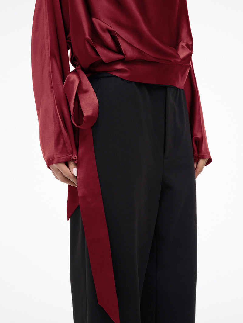 Phoebe Silk Top in Sangria