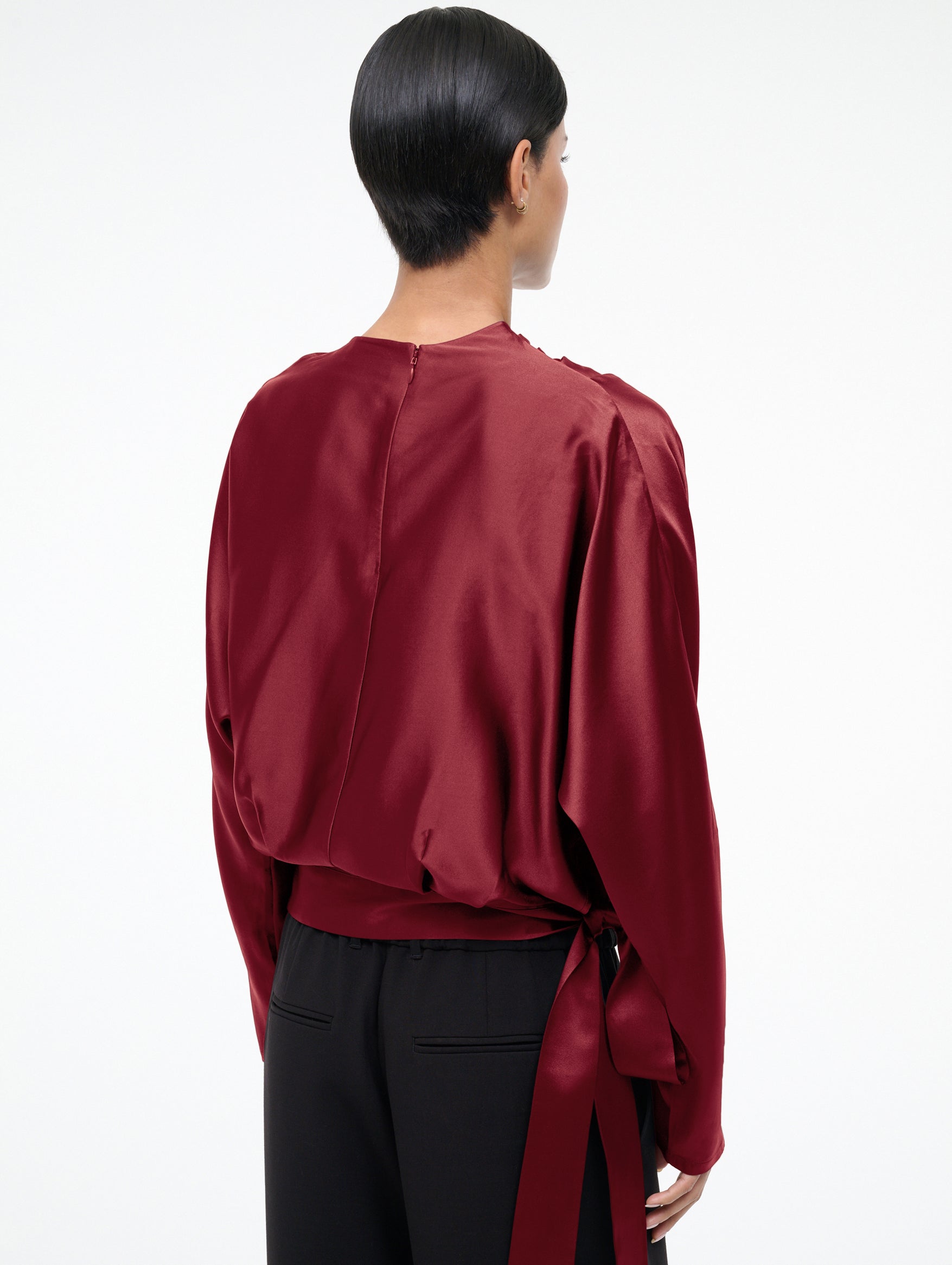 Phoebe Silk Top in Sangria