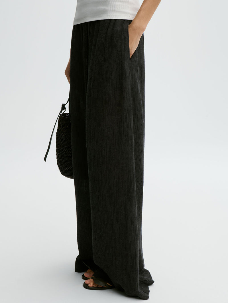 Pisca Weave Wide-leg Trousers in Black