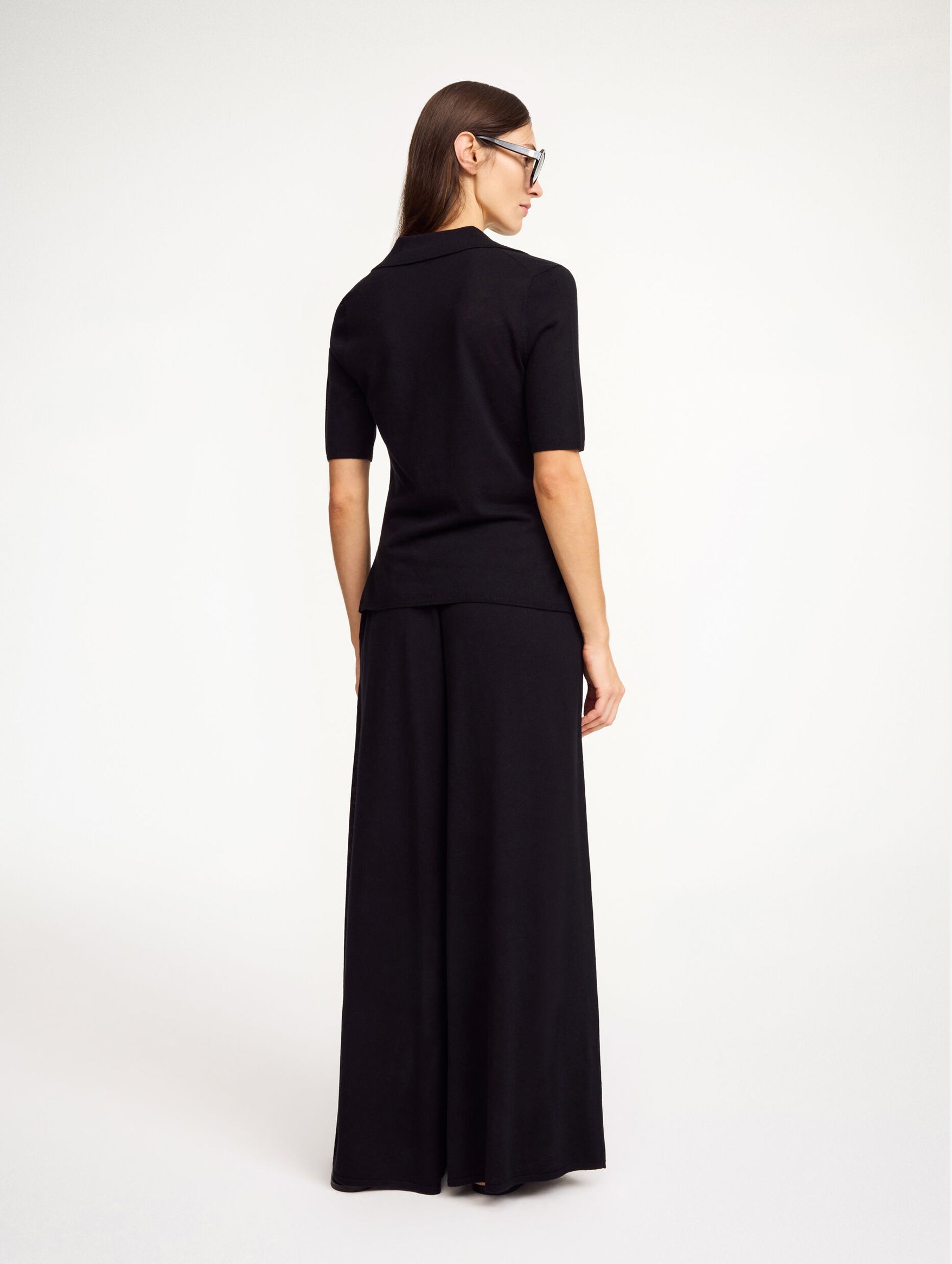 Piscata Wide-leg Trousers in Black