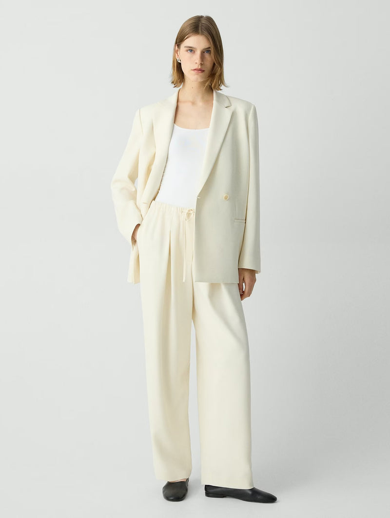 Pleat Casual Pant in Rice