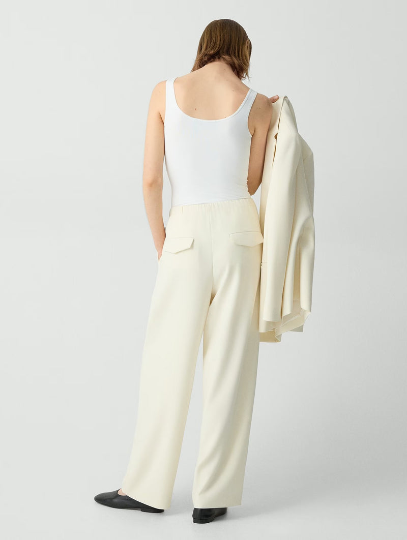 Pleat Casual Pant in Rice