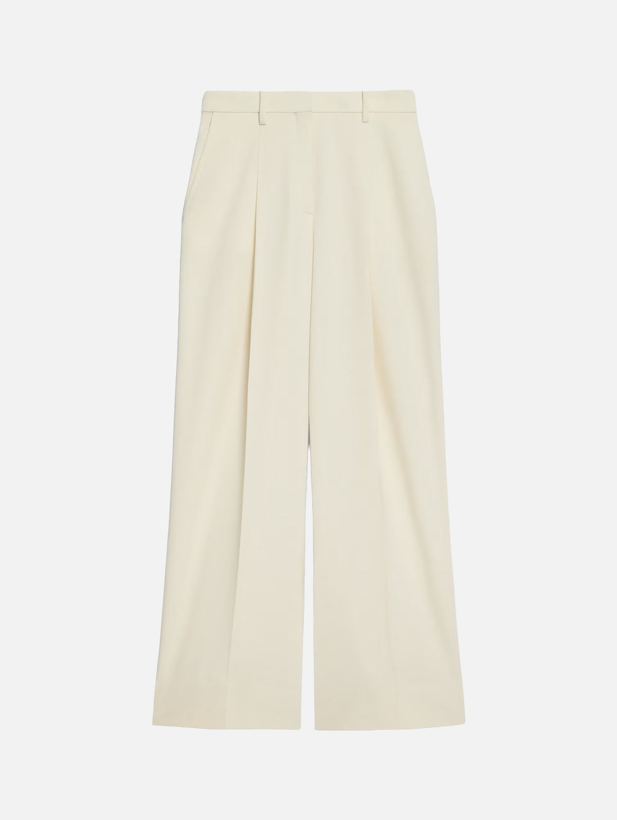 Pleated Wide-Leg Pant in Rice