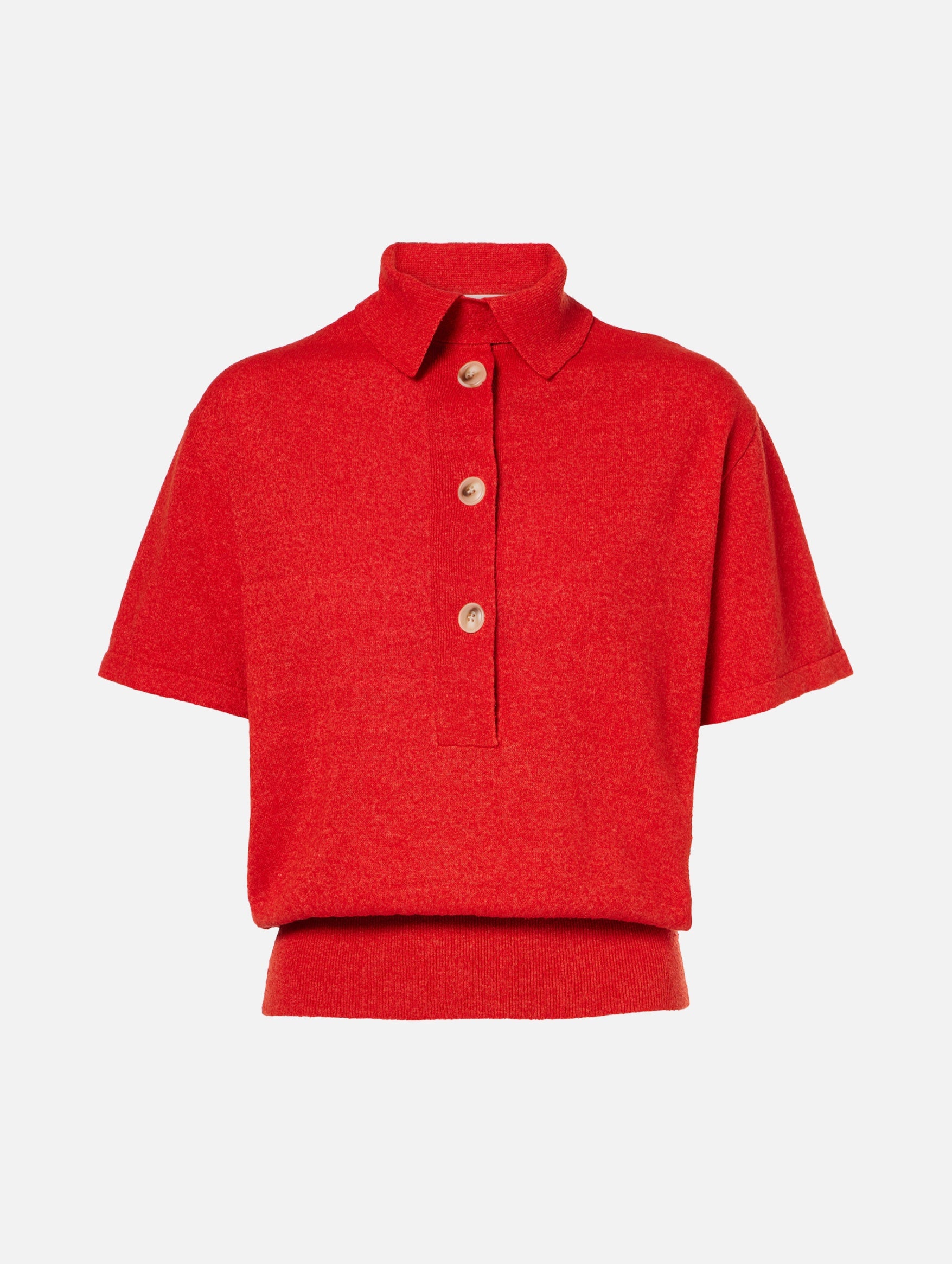 Straccio Knitted Polo in Red