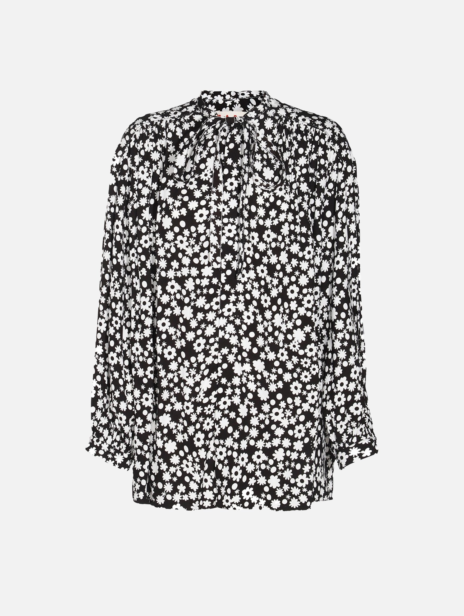 Pop Fields Motif Shirt in Black and White