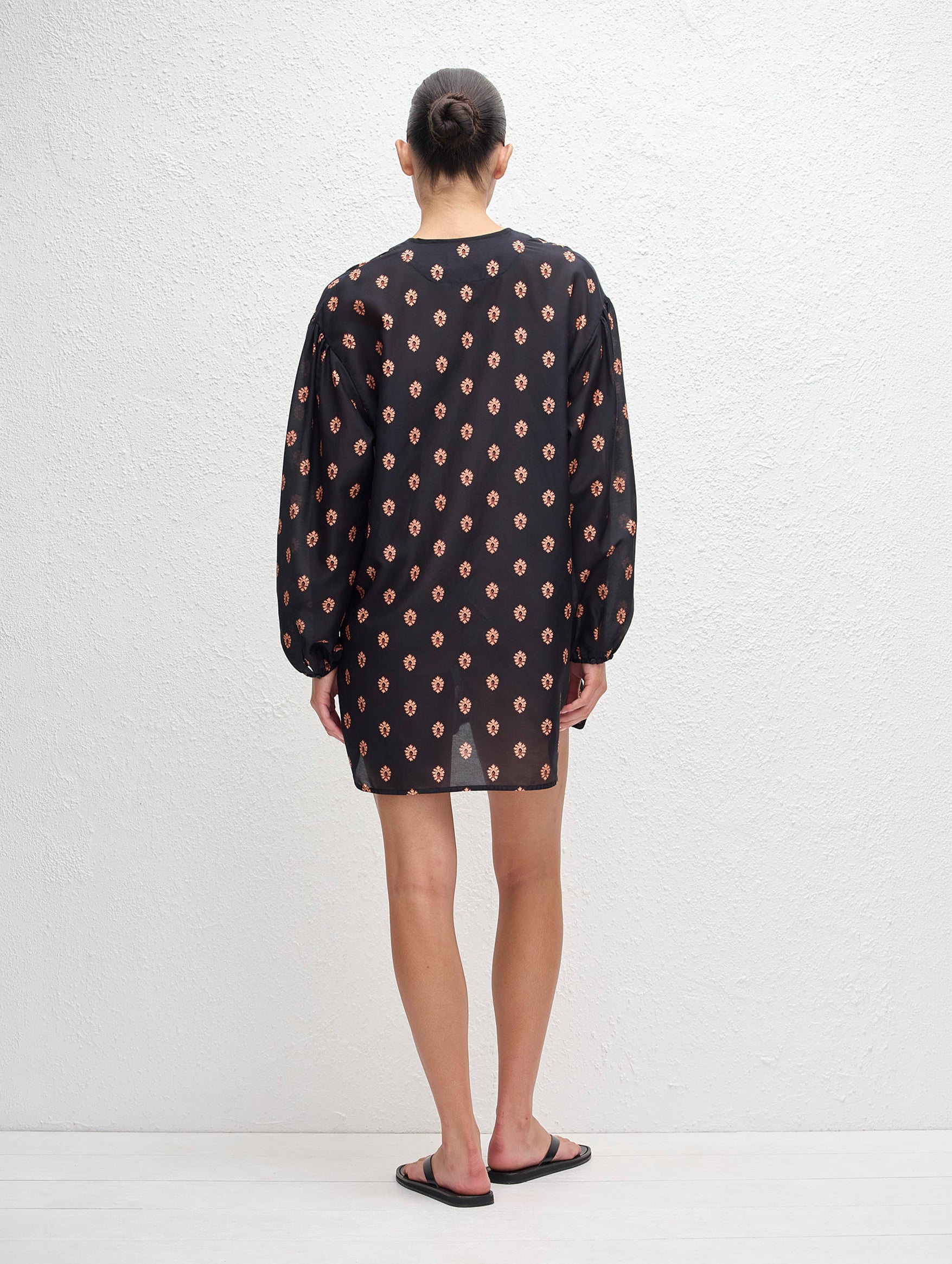 Popover Mini Tie Dress in Vida