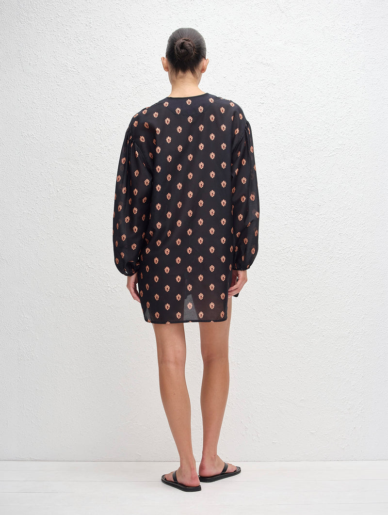 Popover Mini Tie Dress in Vida