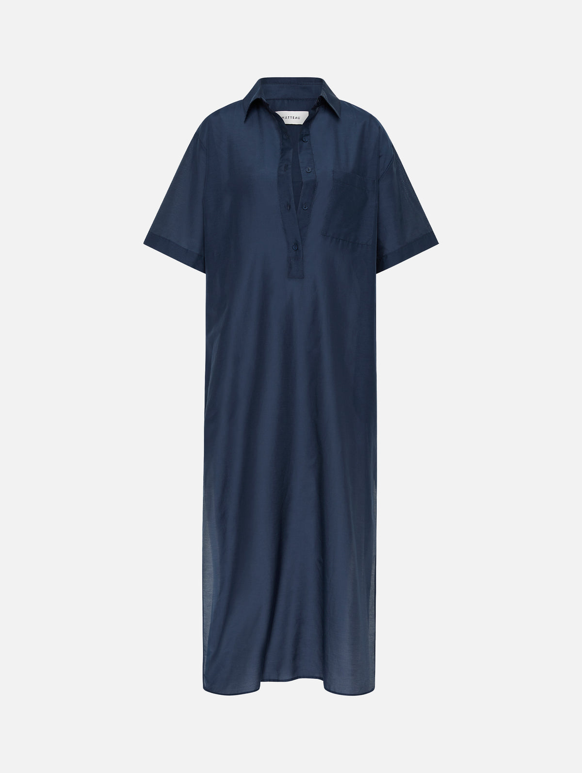 Pop-Over Shirt Dress in Midnight