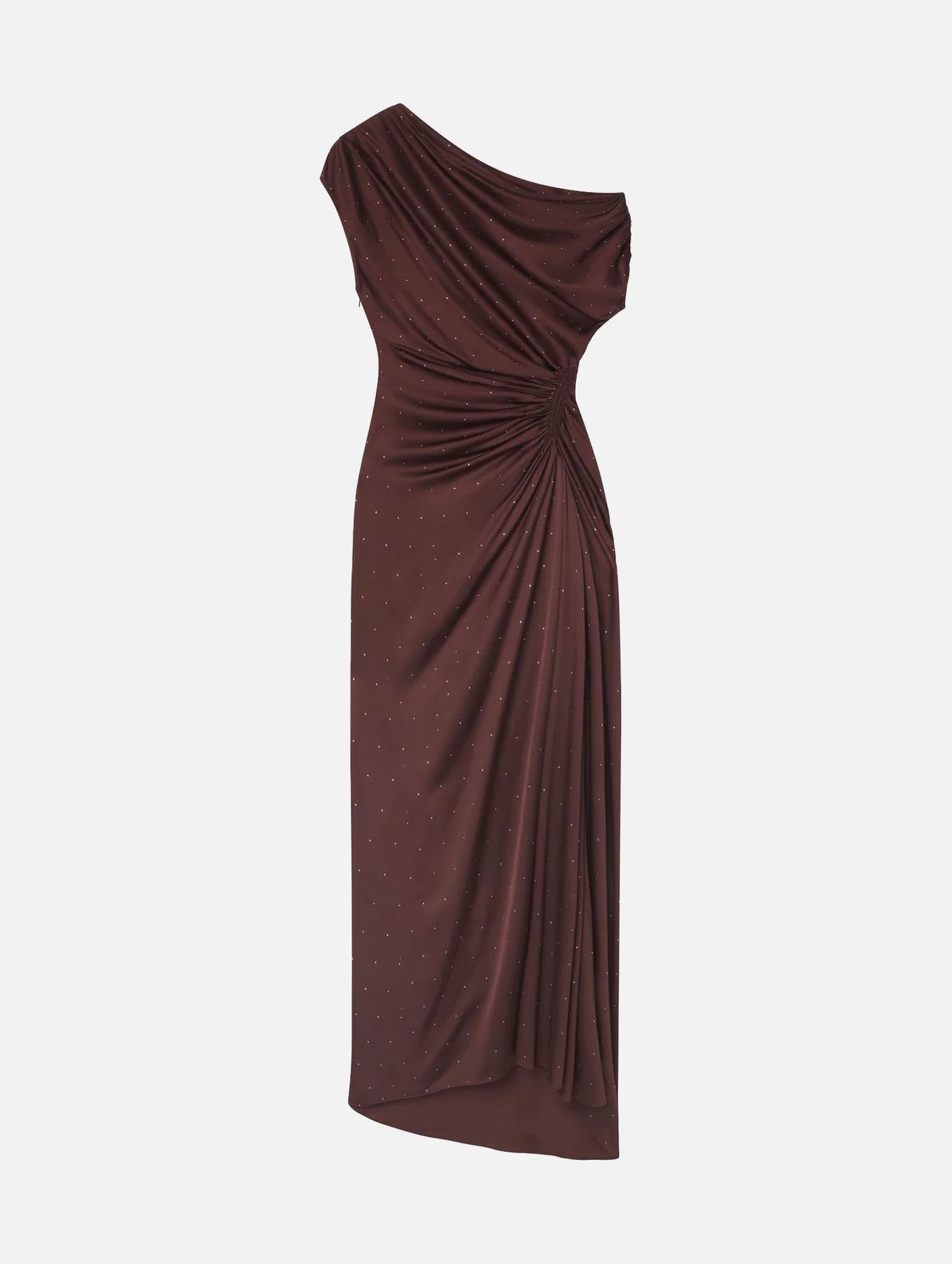 Penny Satin Maxi Dress in Mocha