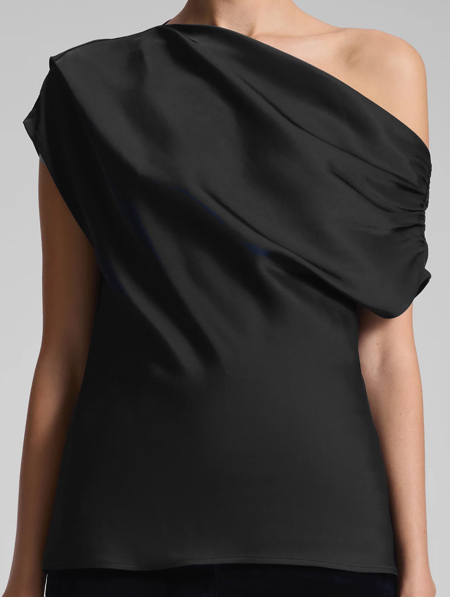 Poppy Satin Top in Black