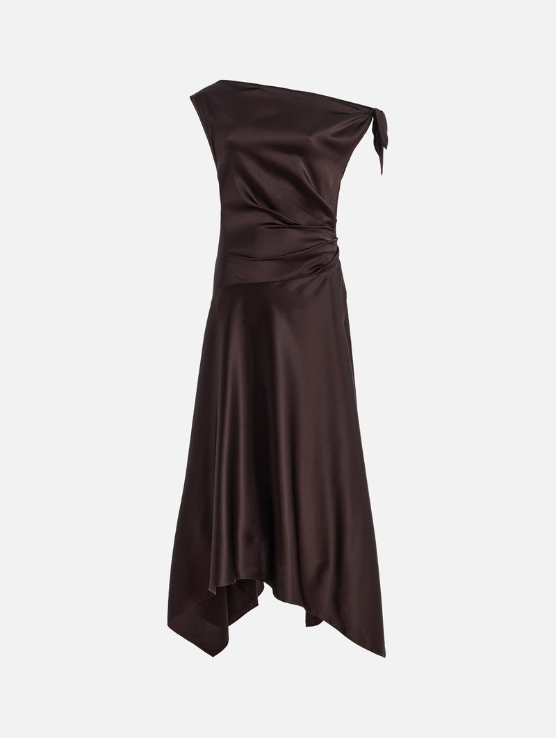 Portia Silk Dress in Earth