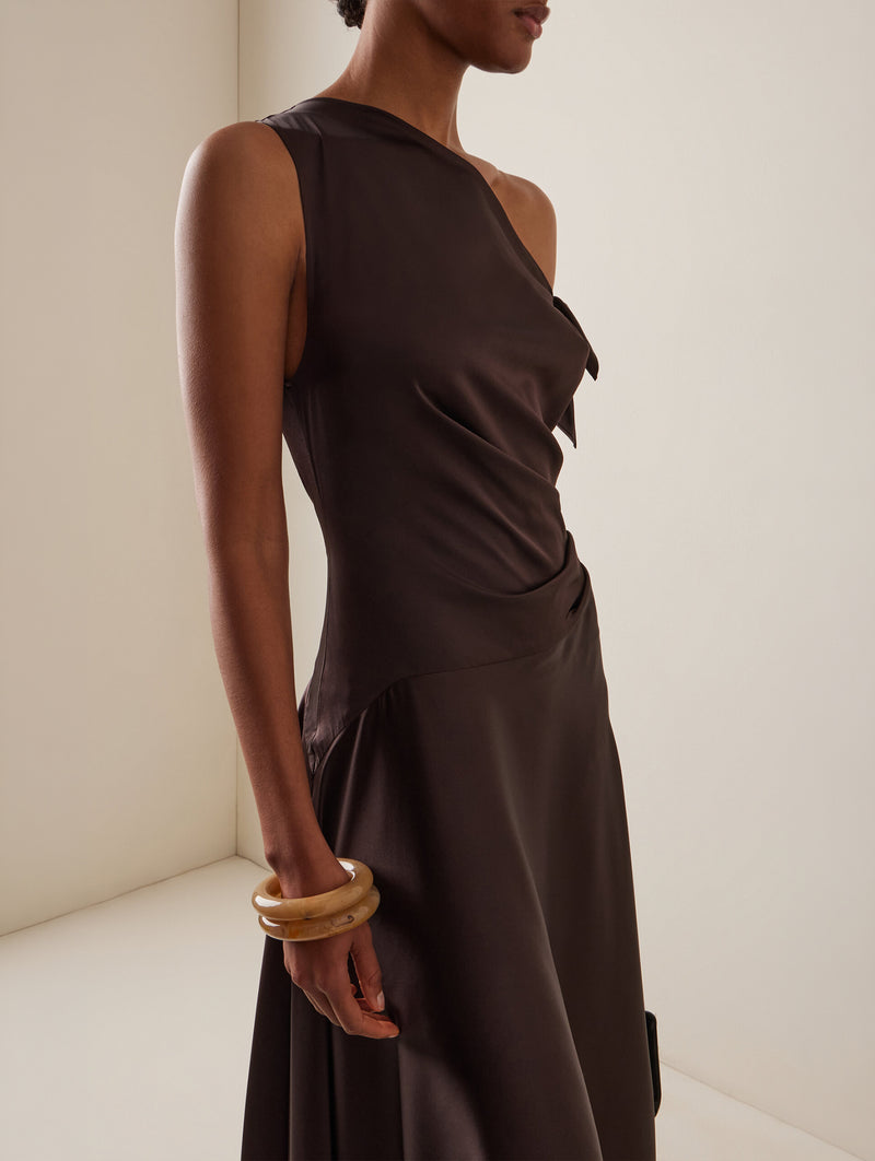 Portia Silk Dress in Earth