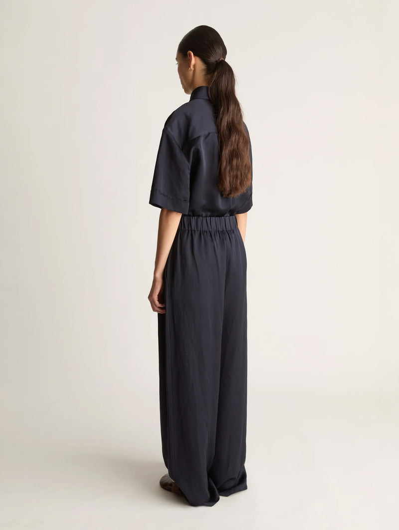 Powell Wide Leg Pant in Navy