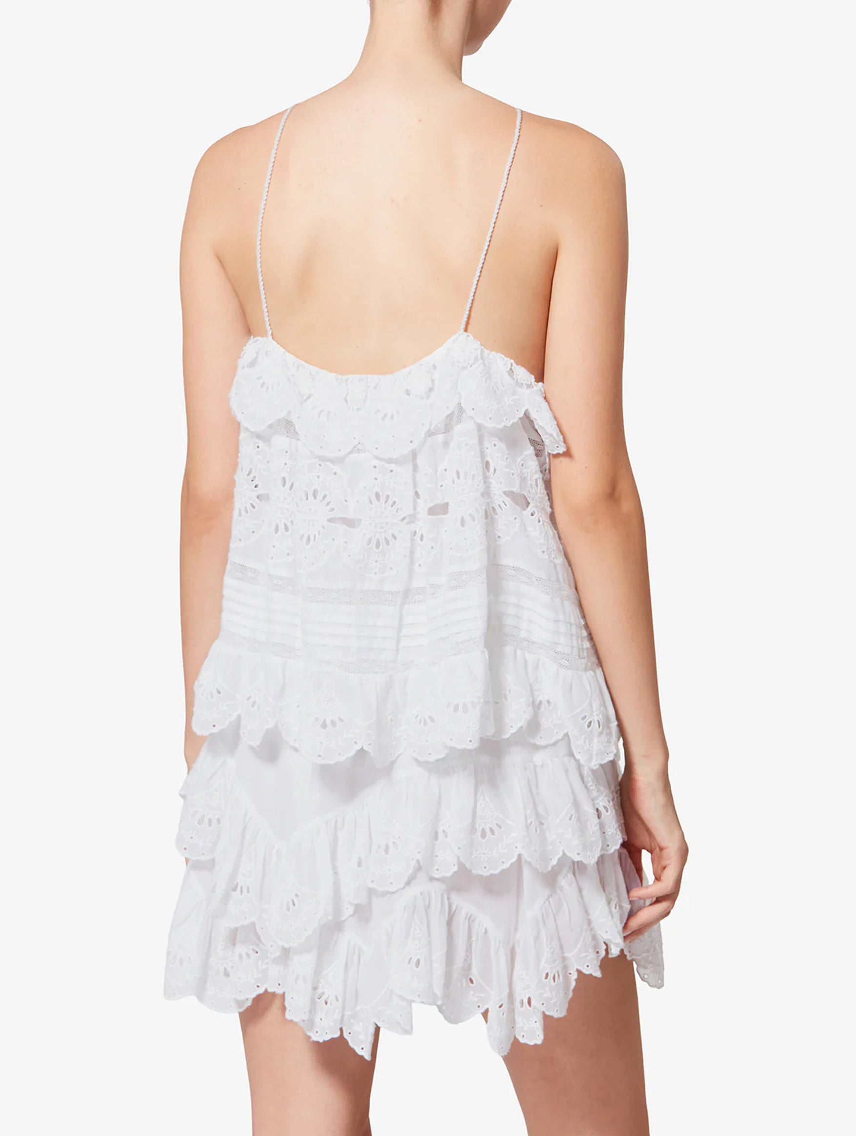 Prisha Cotton Floral Lace Top in White