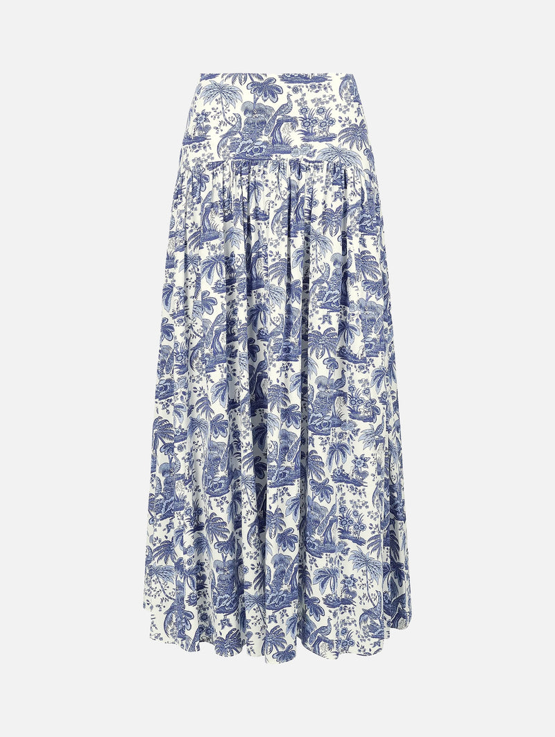 Procida Skirt in Blue Toile
