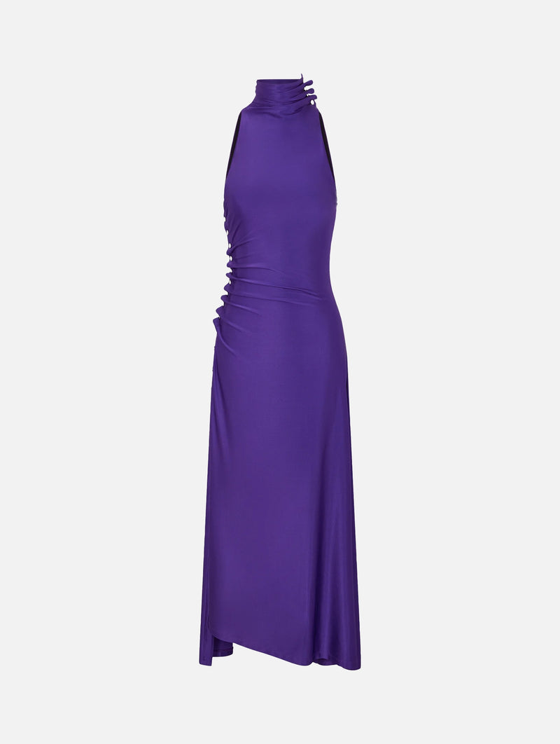 Midi Draped Jersey Dress in Violet – Muse Boutique