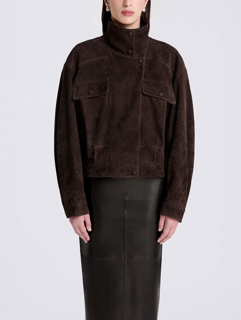 Quincy Jacket in Mocha Suede
