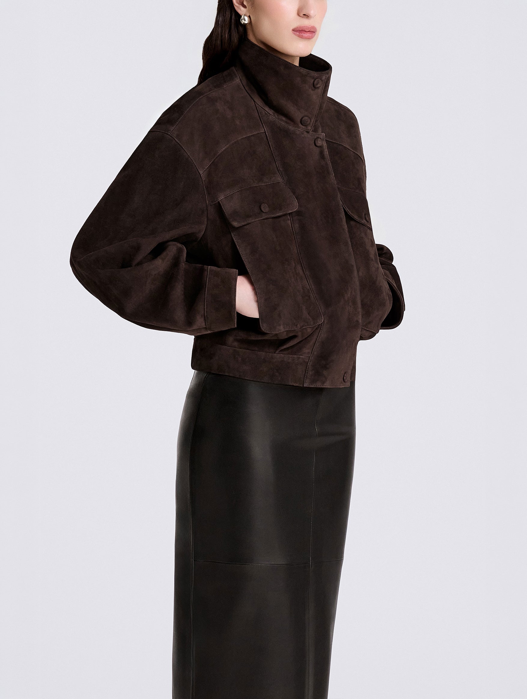 Quincy Jacket in Mocha Suede