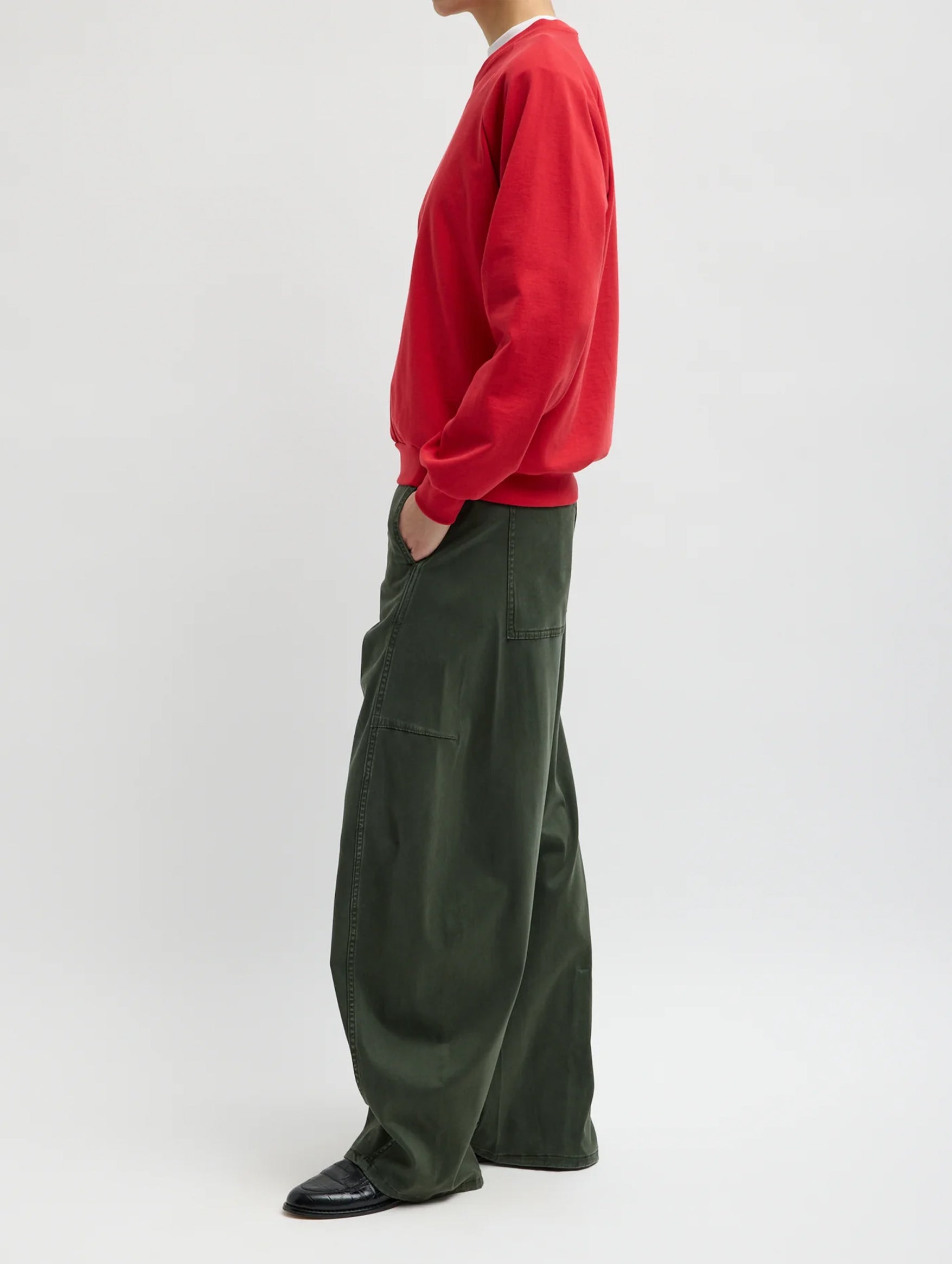 Reactive Garment Dyed Stretch Twill Sid Pant  (Short) in Army Green