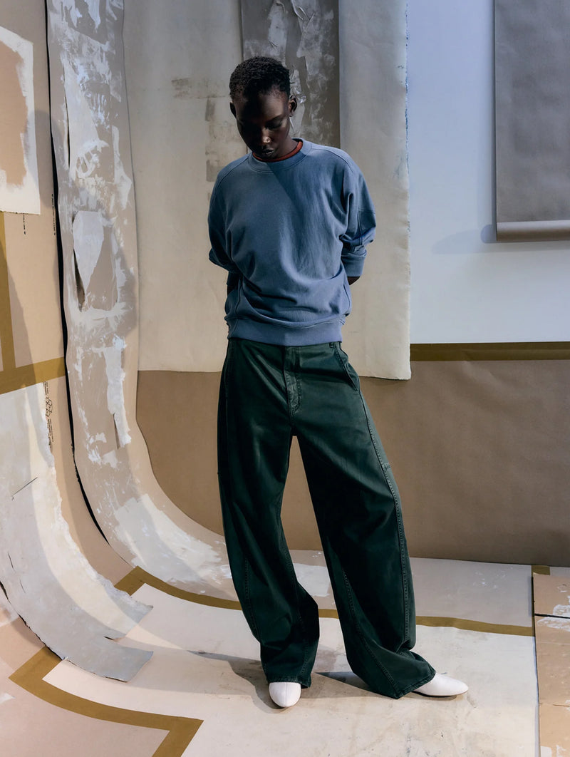 Reactive Garment Dyed Stretch Twill Sid Pant (Regular) in Army Green