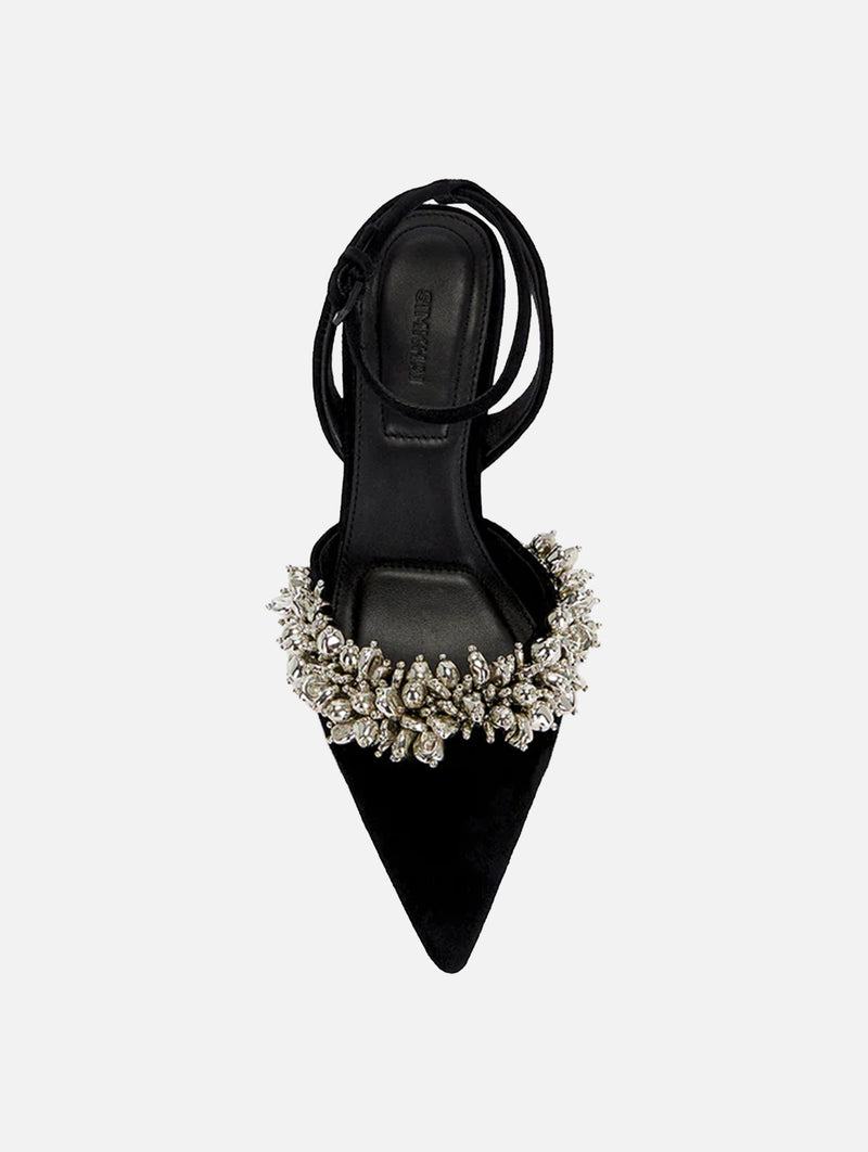 River Heel in Black Silver