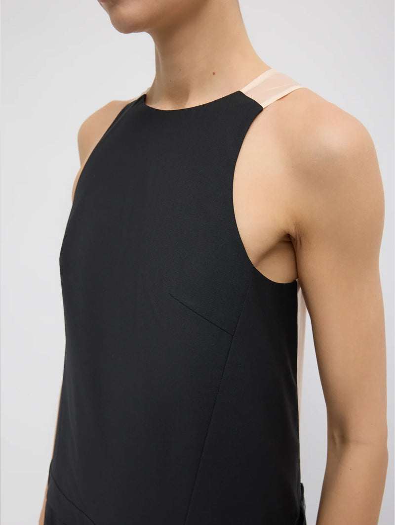 Recycled Tropical Wool Jumpsuit in Black