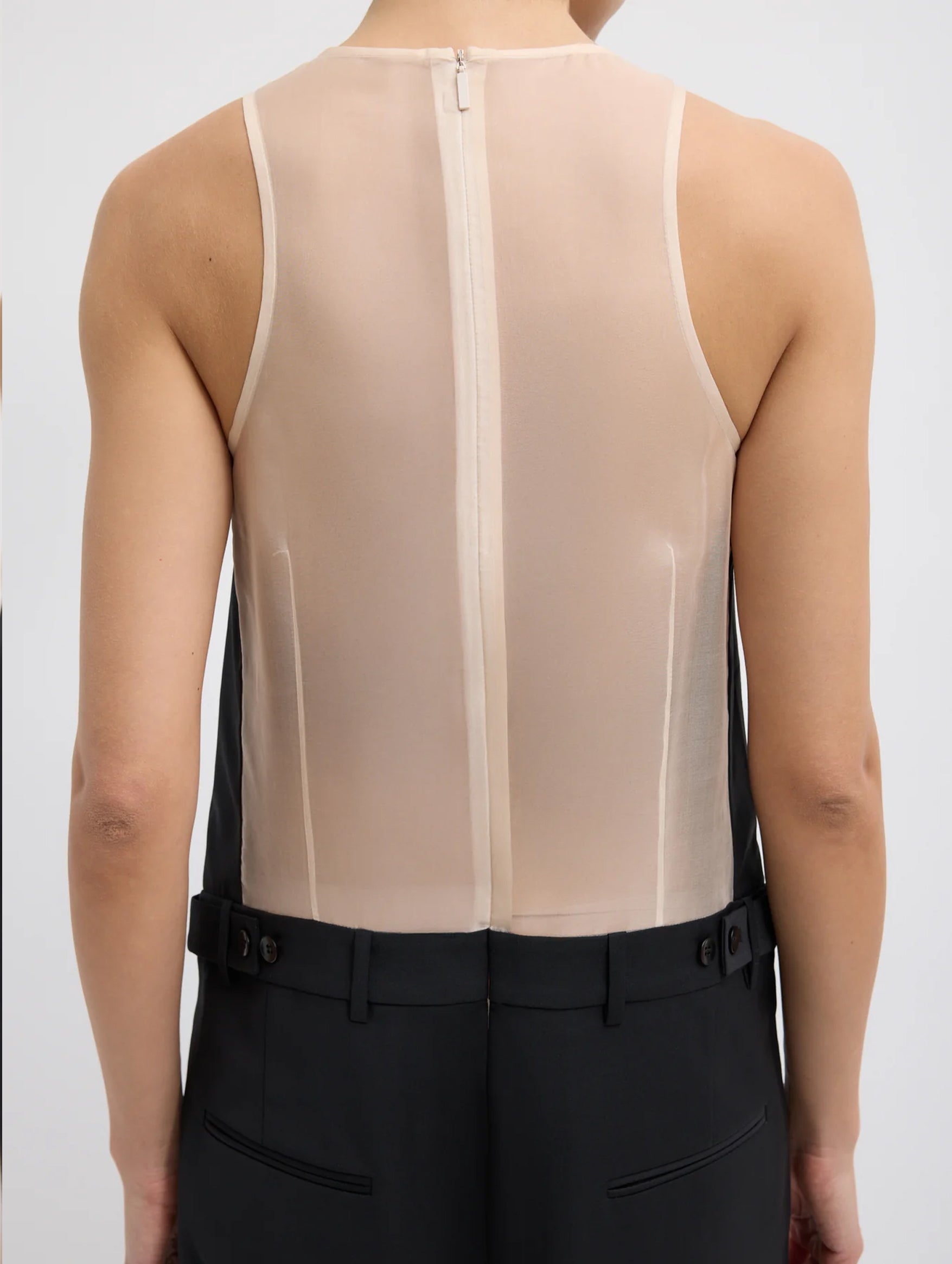 Recycled Tropical Wool Jumpsuit in Black