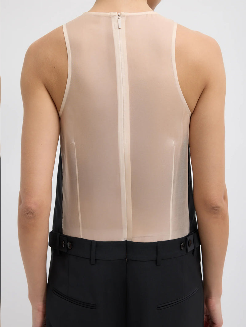 Recycled Tropical Wool Jumpsuit in Black