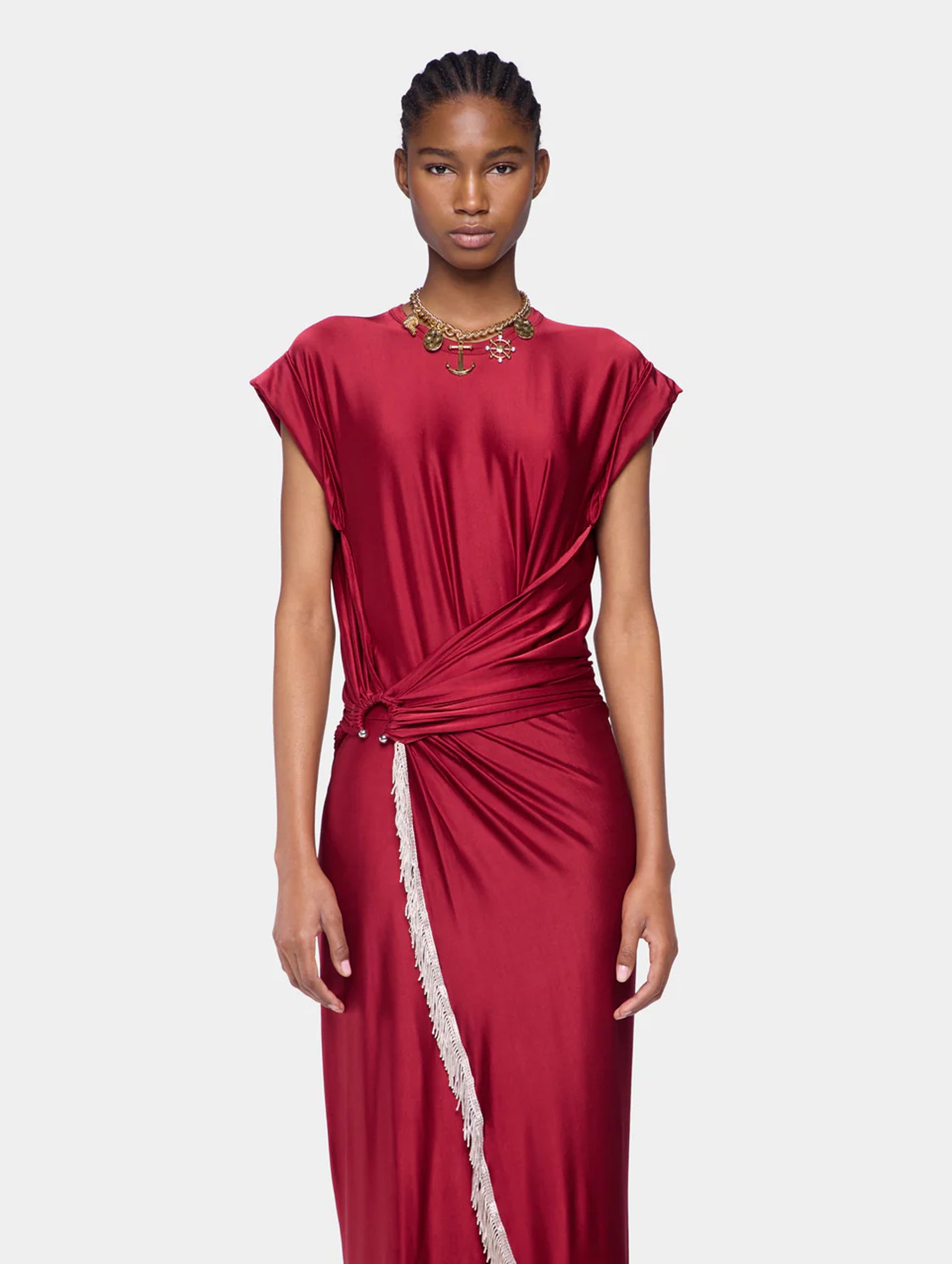 Robe Long Dress in Ruby Red