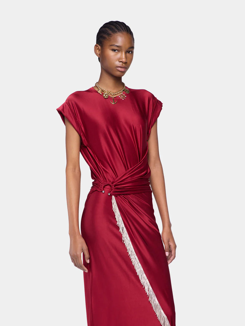 Robe Long Dress in Ruby Red