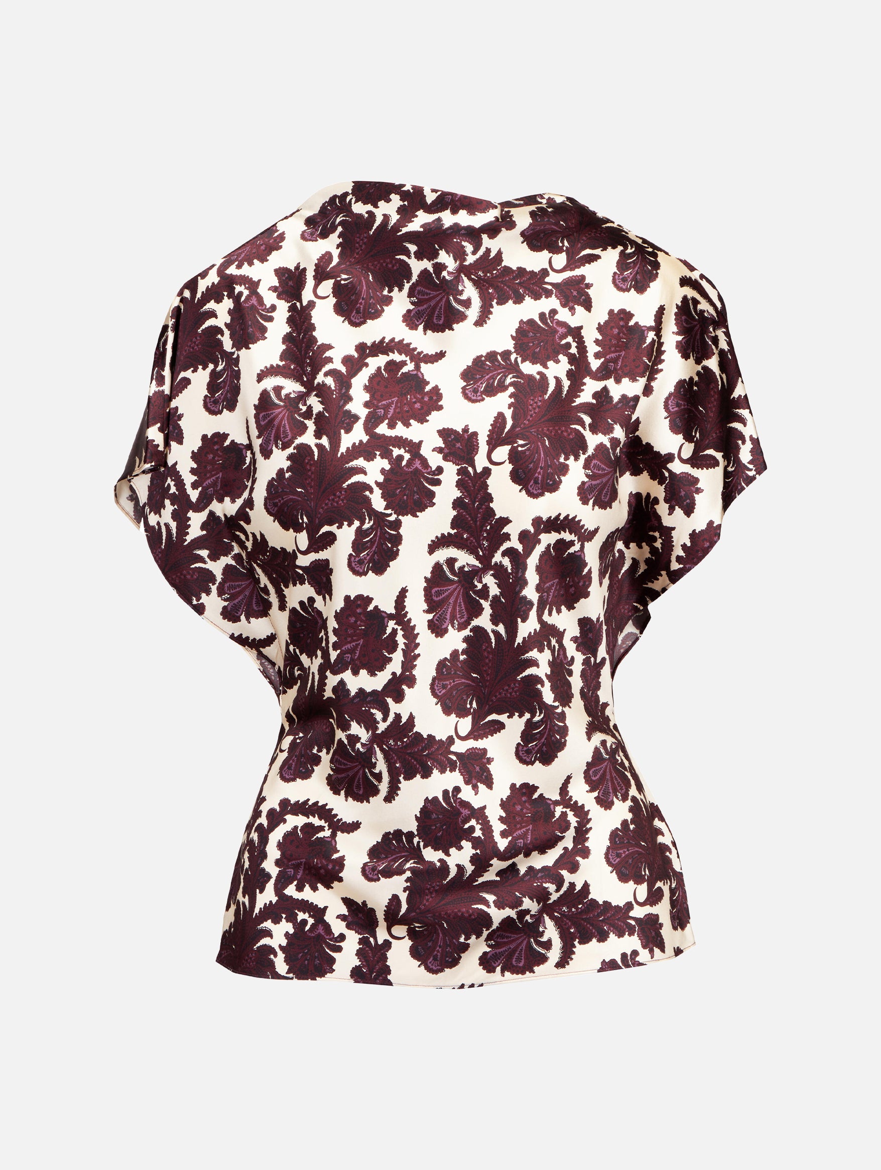 Redgrave Top in Ecru Burgundy Multi