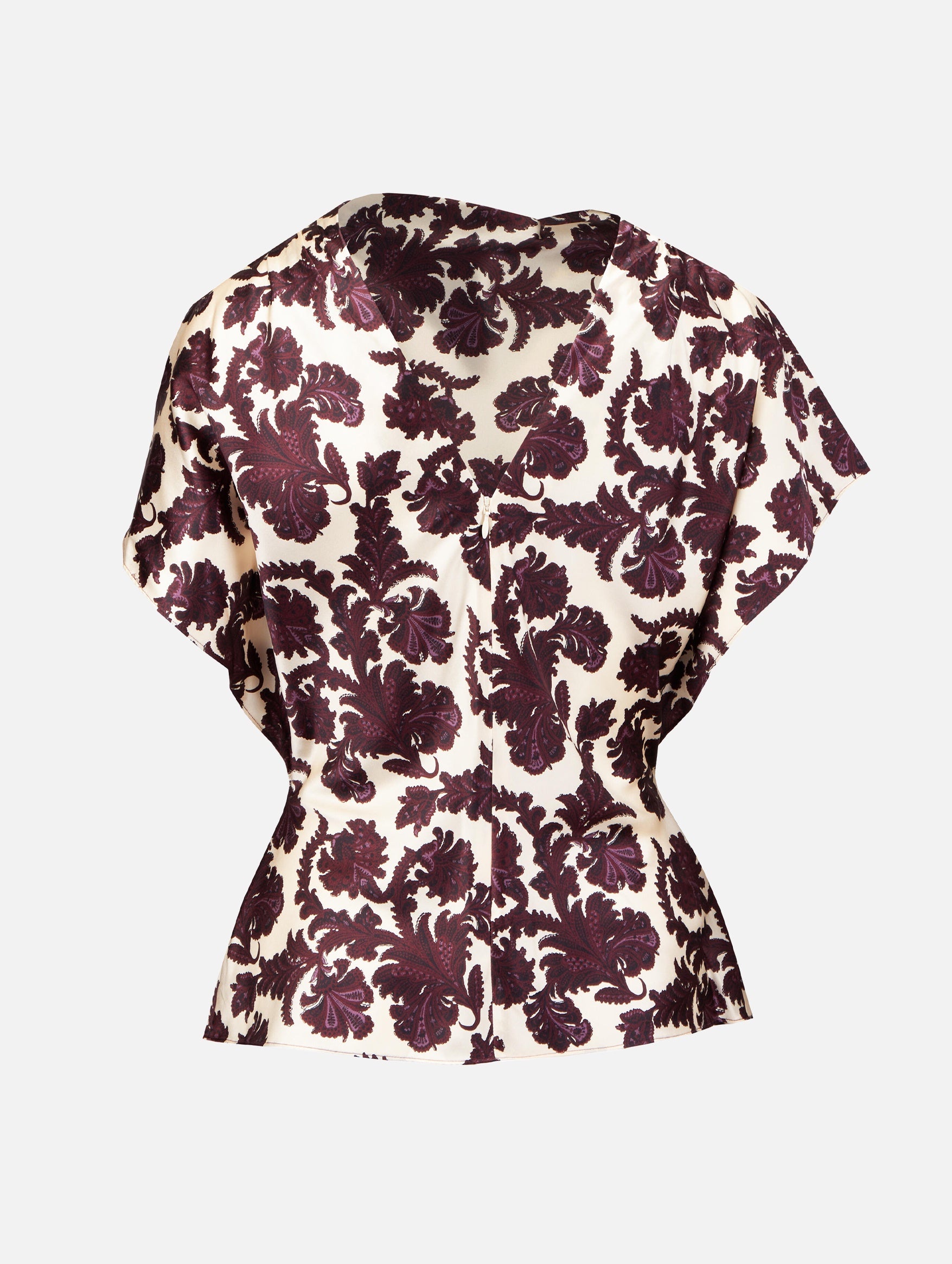 Redgrave Top in Ecru Burgundy Multi