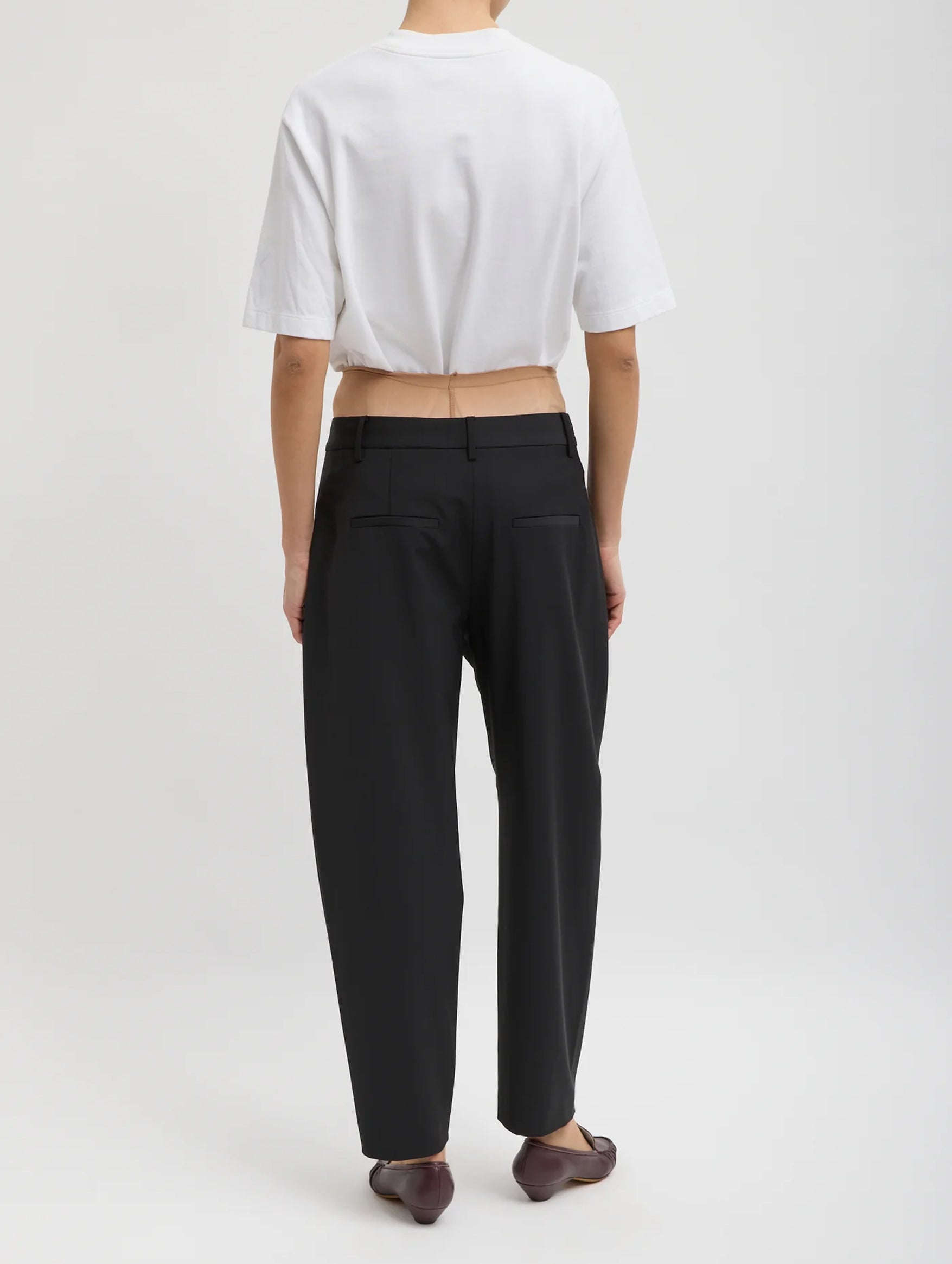 Tropical Wool Reese Sculpted Trousers in Black