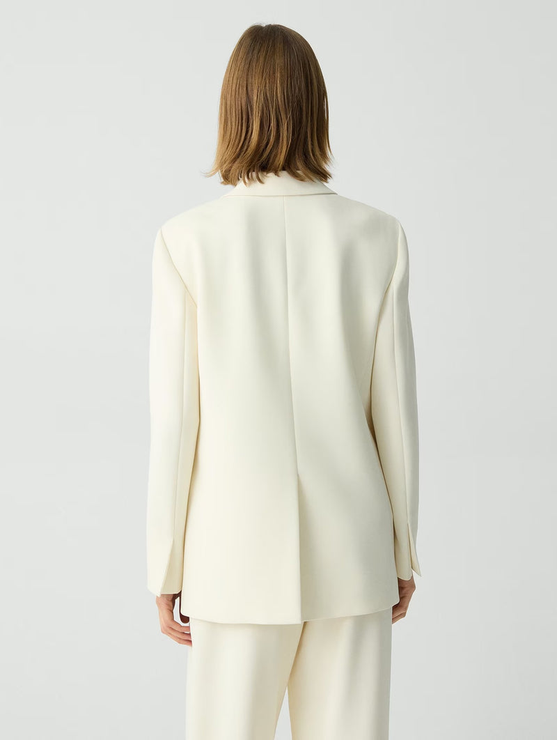 Relaxed Double-Breasted Blazer in Rice