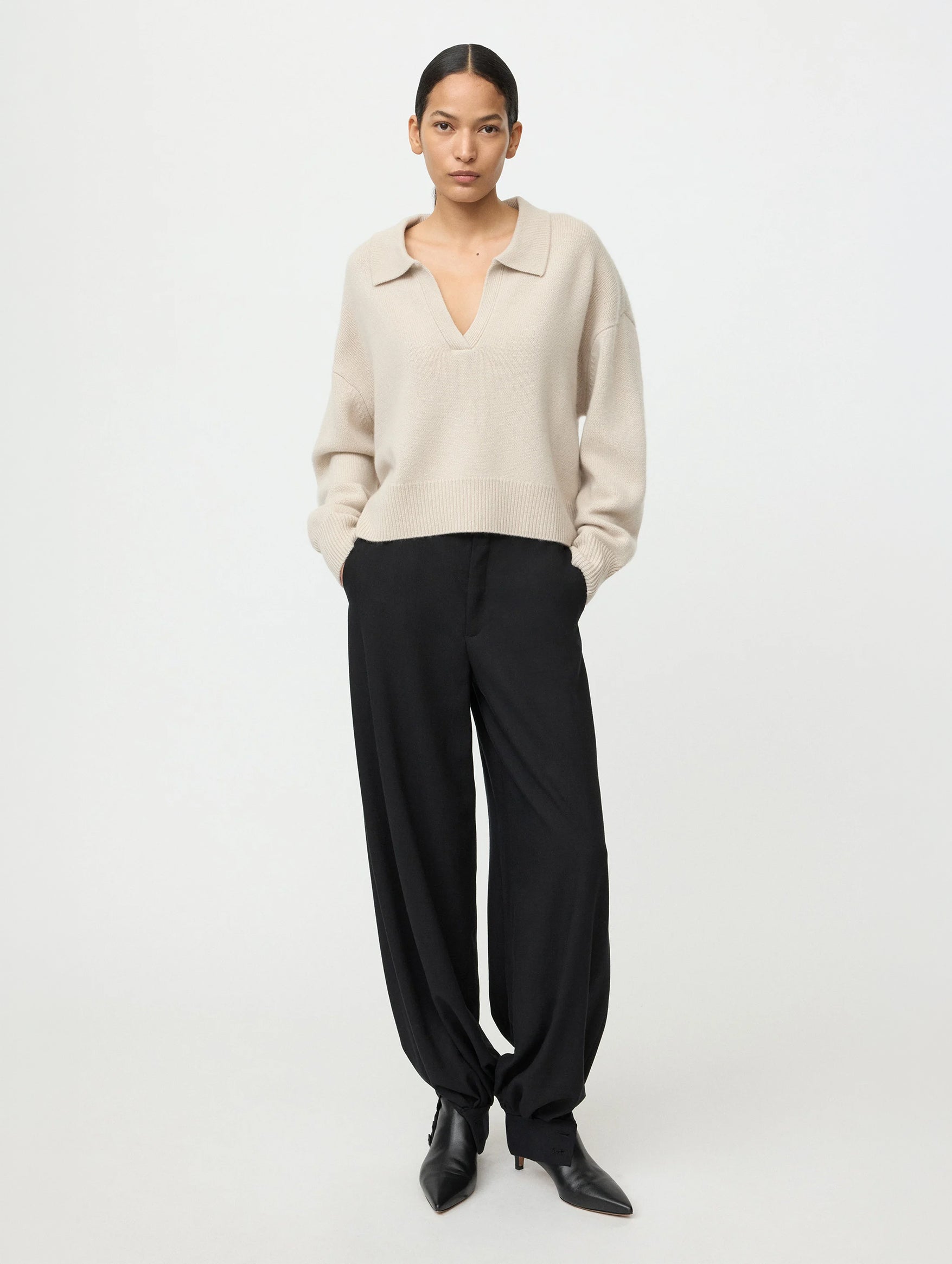 Relaxed Fit Polo Shirt in Chalk