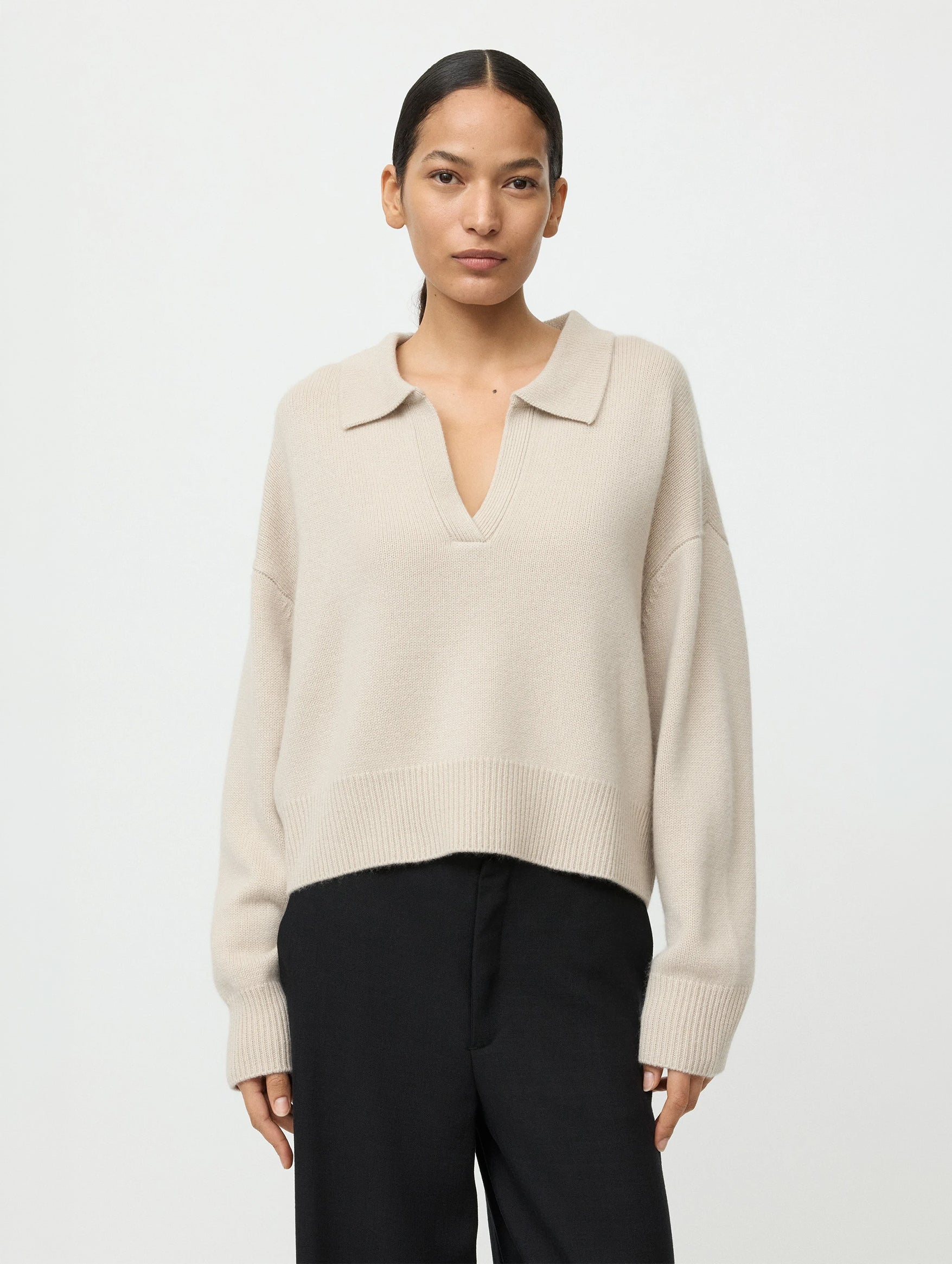 Relaxed Fit Polo Shirt in Chalk