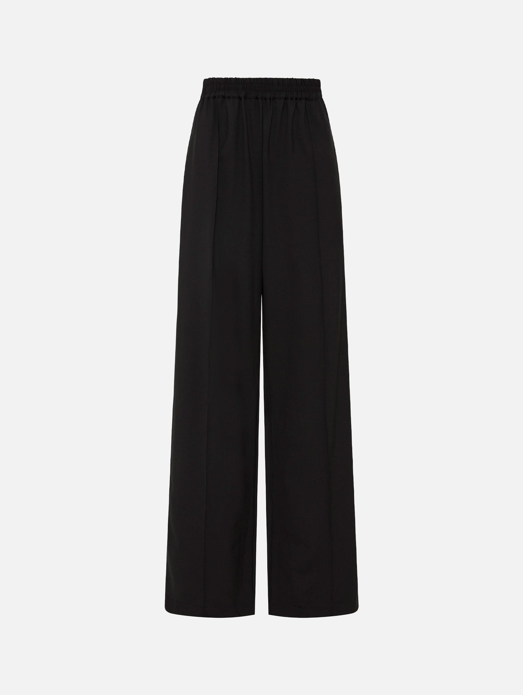 Relaxed Pin-Stitch Trouser in Black