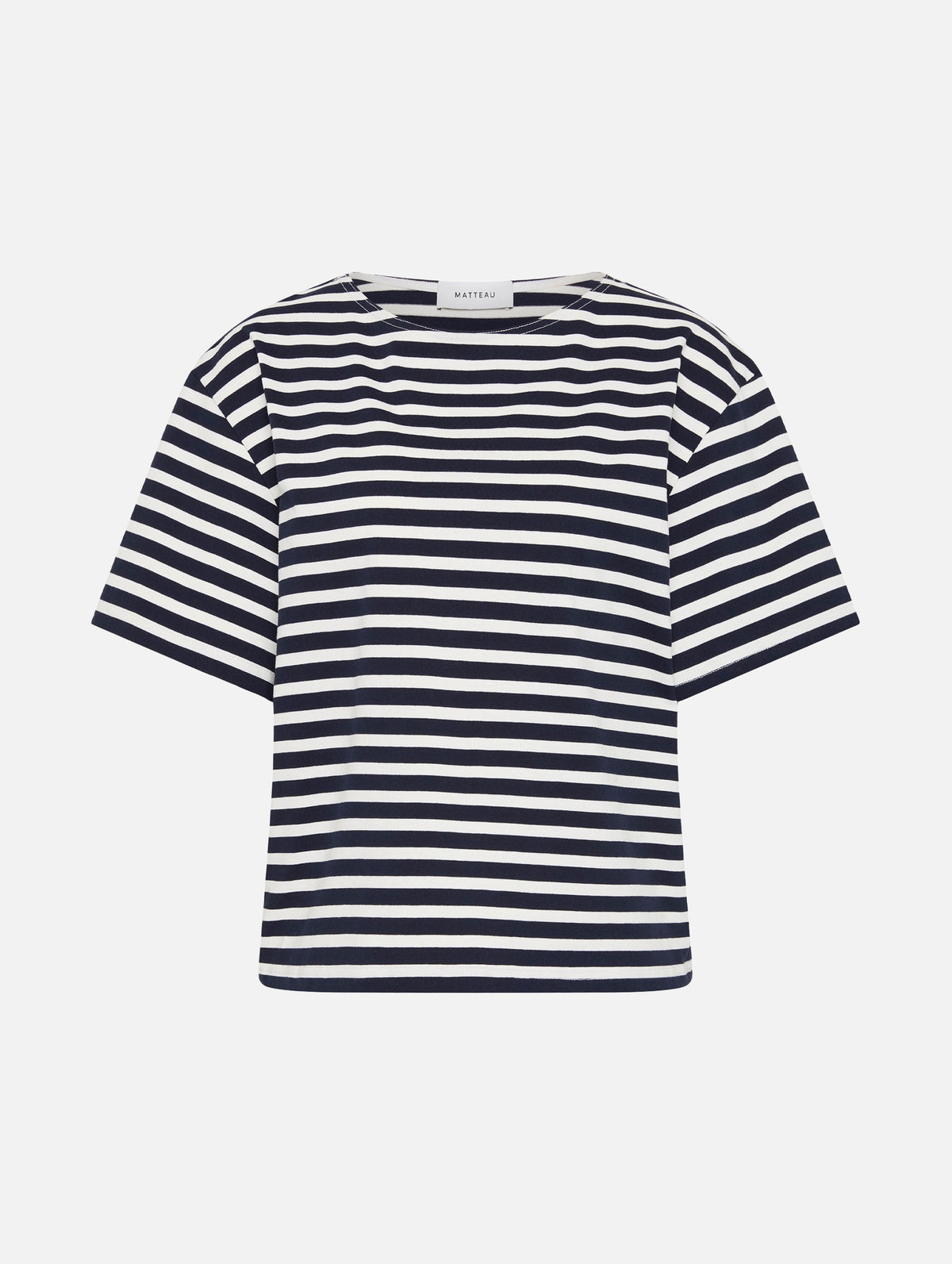 Relaxed Stripe Tee in French Navy