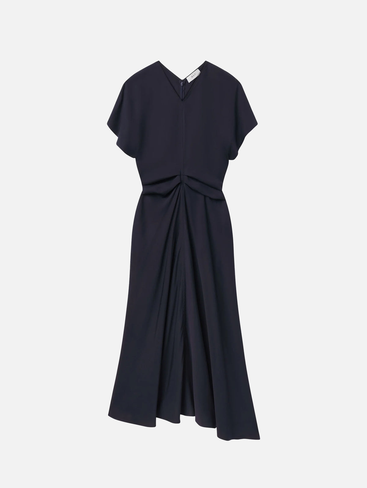 Rem Ruched Midi Dress in Night Blue