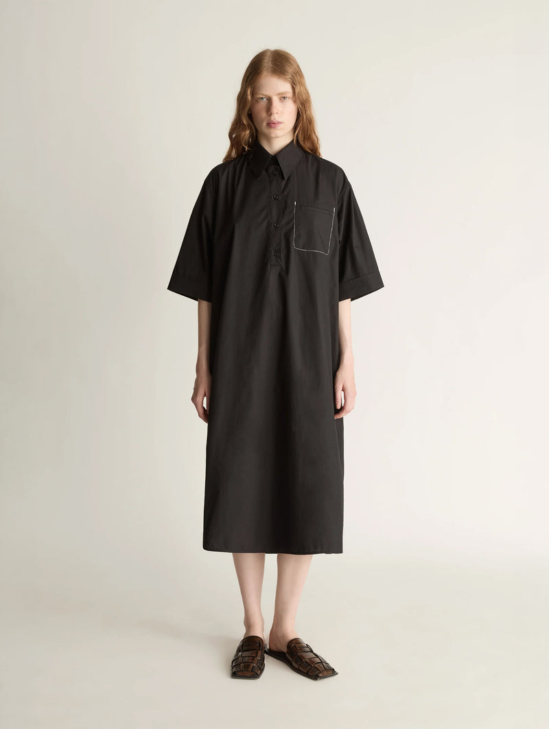 Rennie Shirt Dress in Black