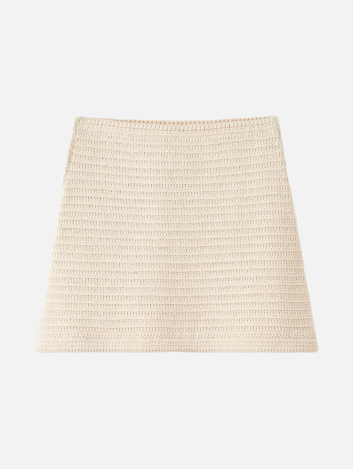 Rib Knitted Skirt in Beige