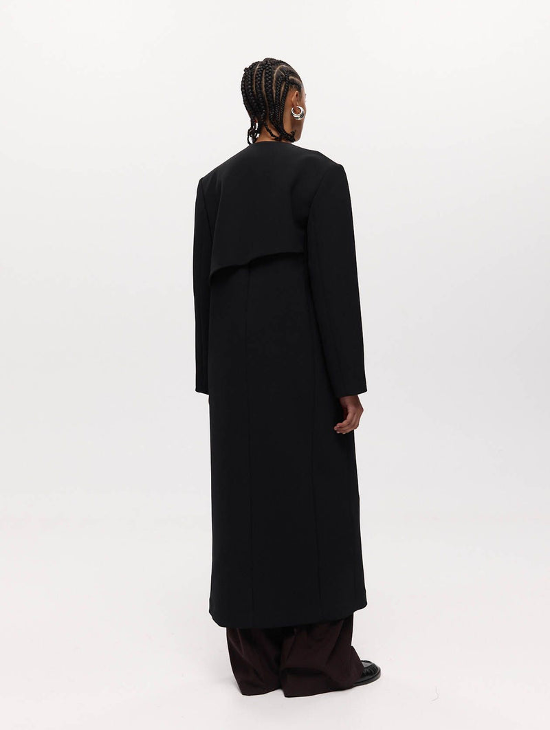 Roan Wrap Coat in Black