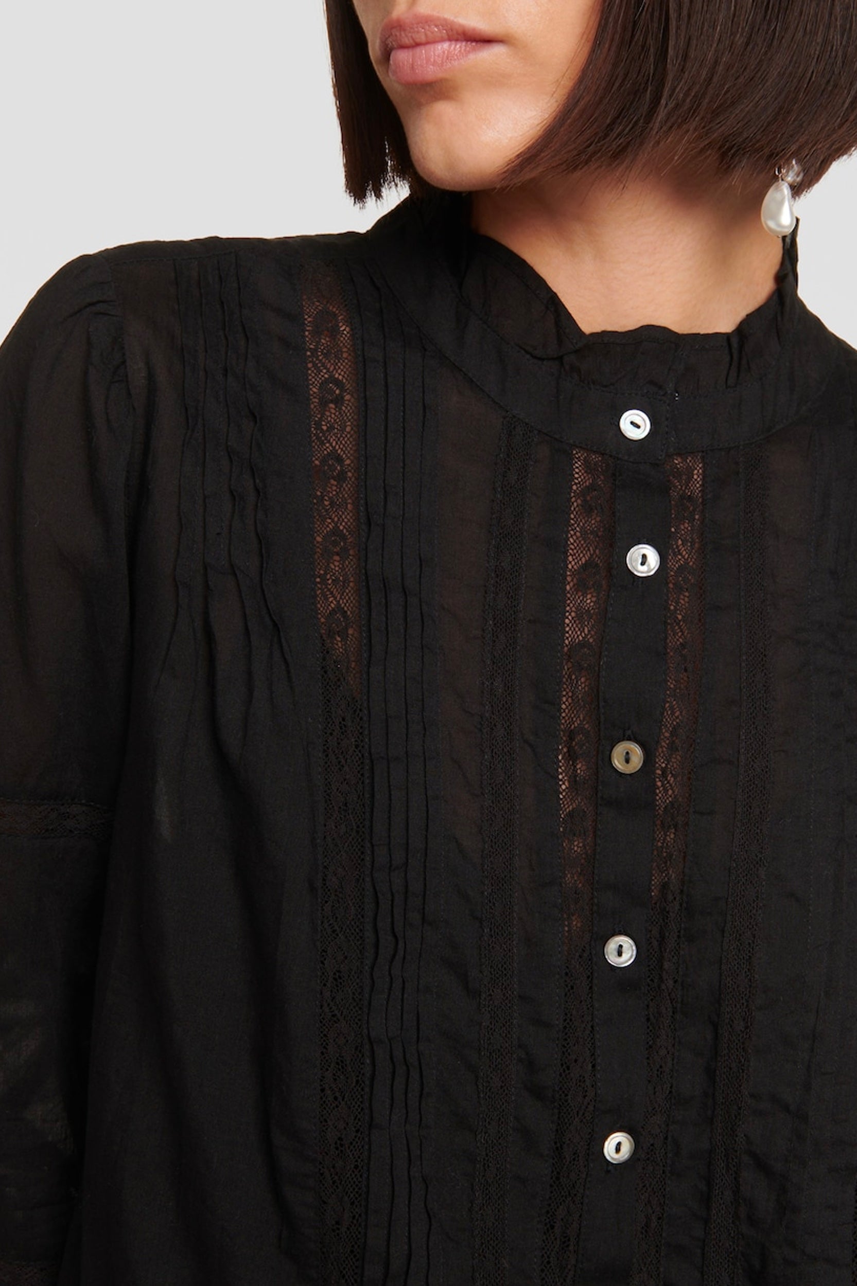 Romy Lace Boho Top in Black