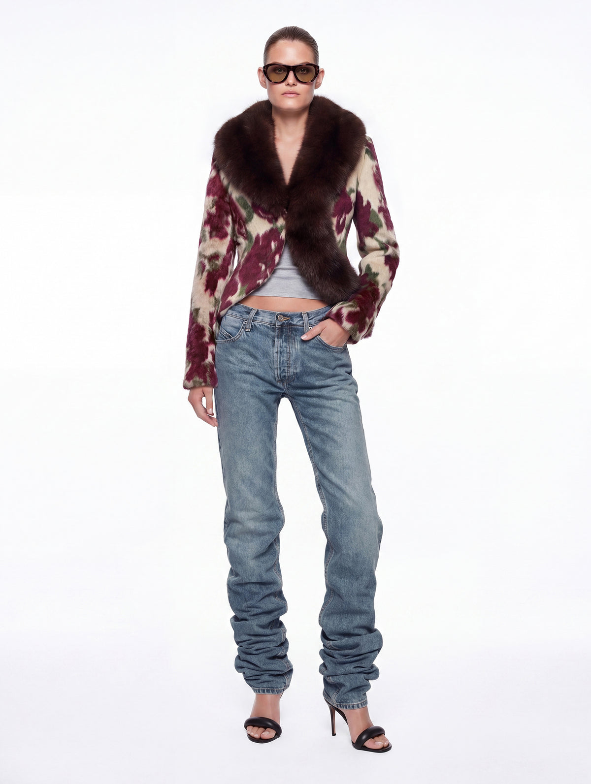 Rosa Jacket in Floral Fur