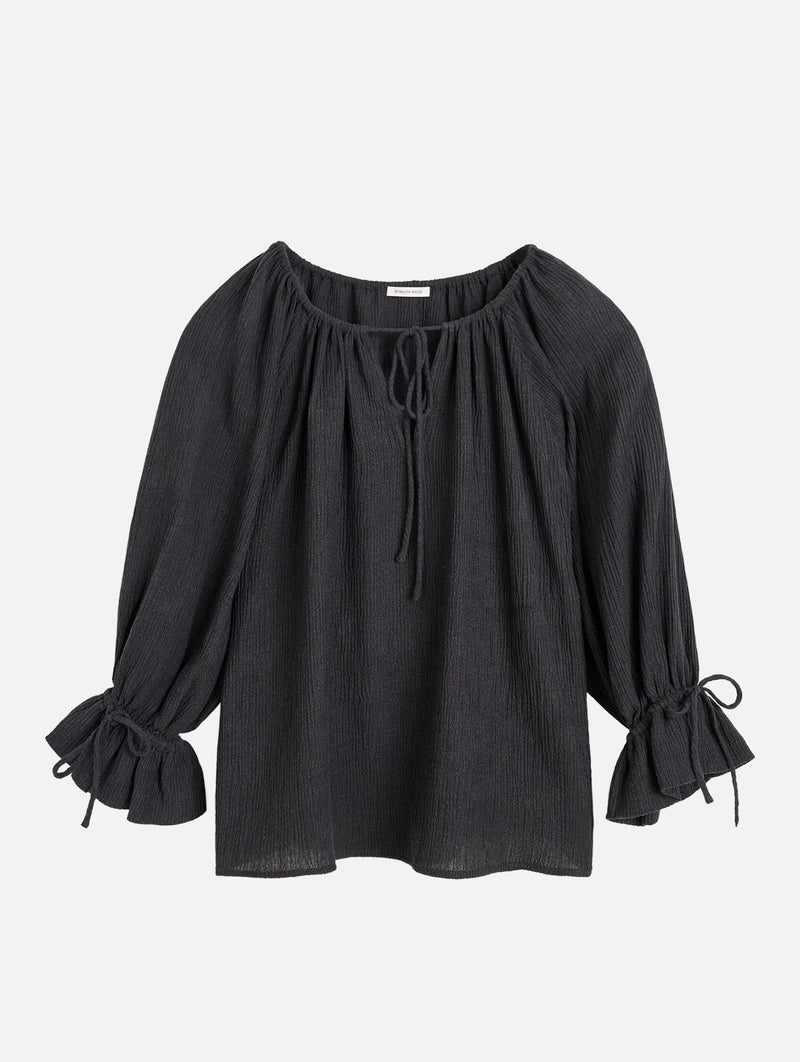 Rose Weave Blouse in Black