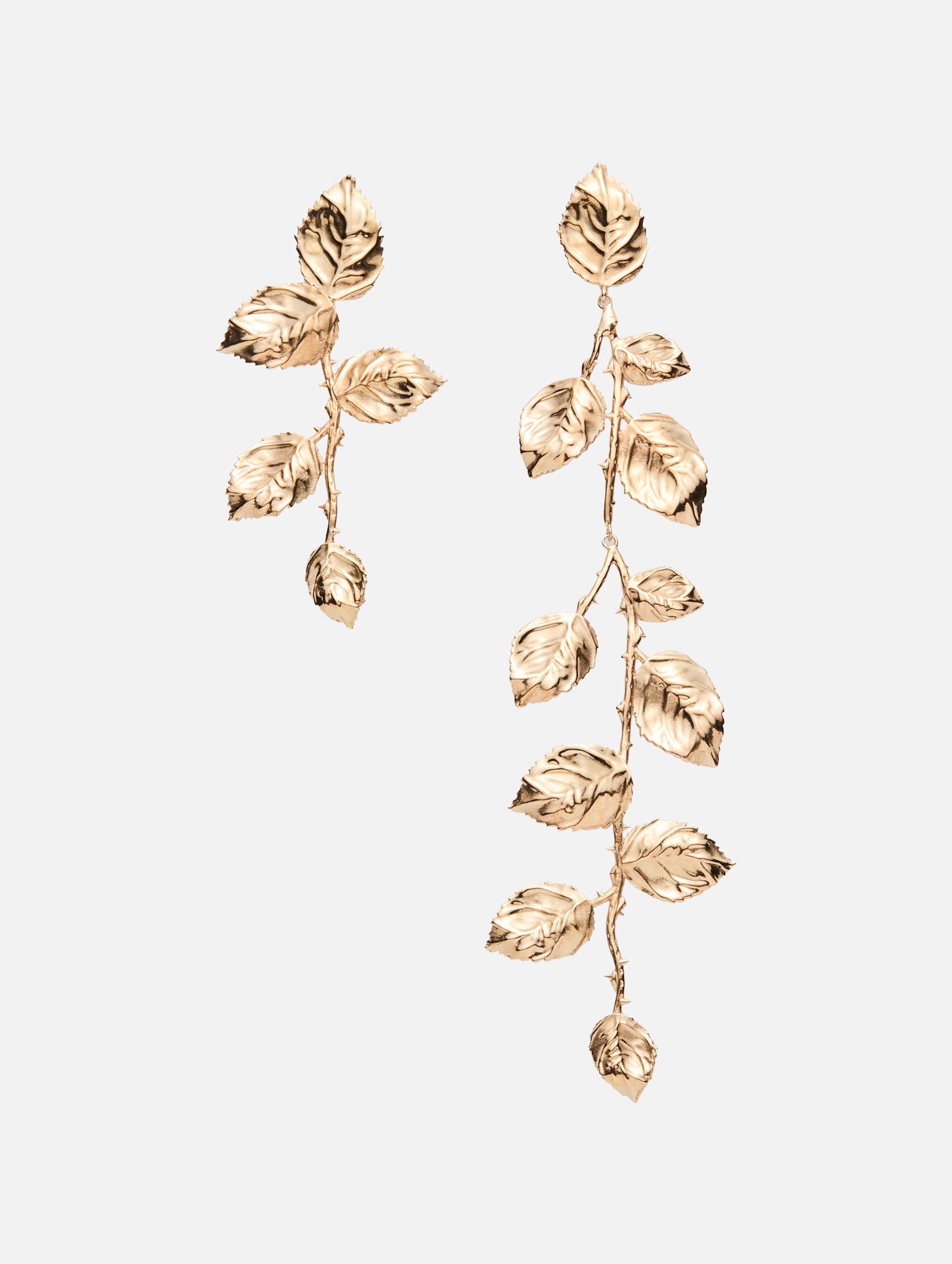 Rose Vine Earrings in Gold