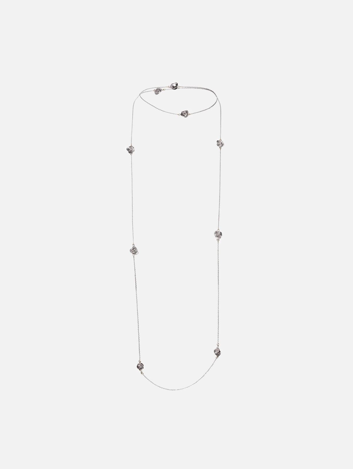 Rosette Chain Necklace In Silver