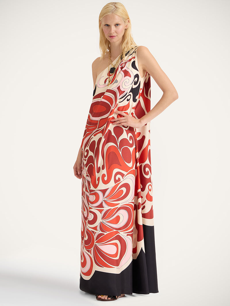Roy Silk Dress in Phoenix Placée