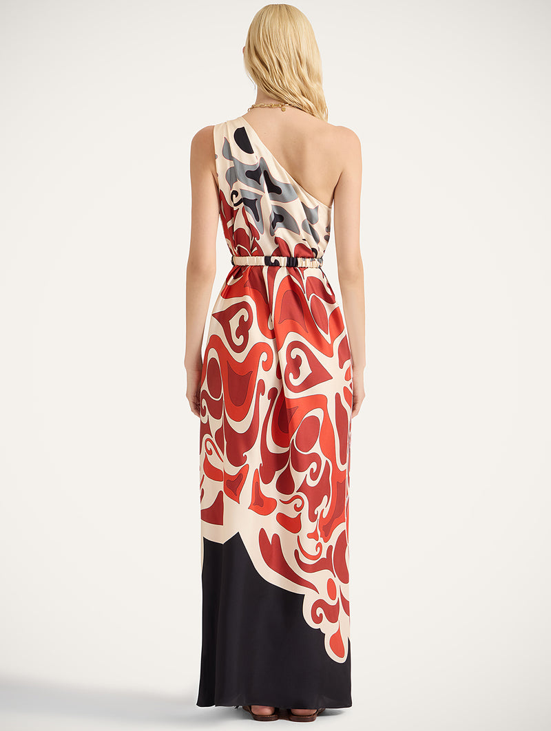 Roy Silk Dress in Phoenix Placée